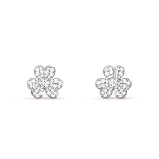 [Vicky]CLOVER COMOS DIAMOND EARRINGS SILVER