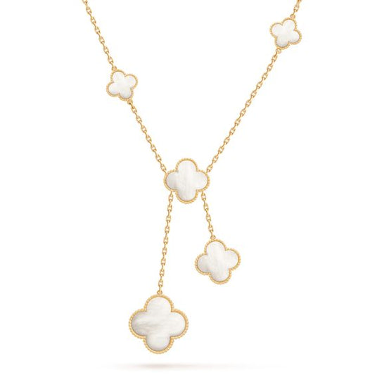 [Vicky]CLOVER MOTHER OF PEARL NECKLACE 6 MOTIF