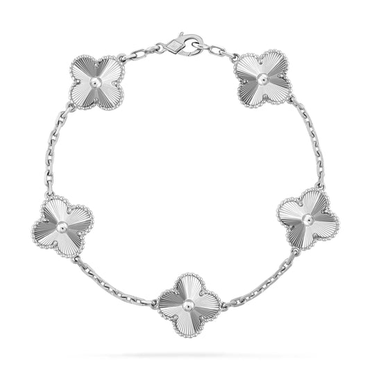 [Vicky]CLOVER SILVER 5 MOTIFS BRACELET