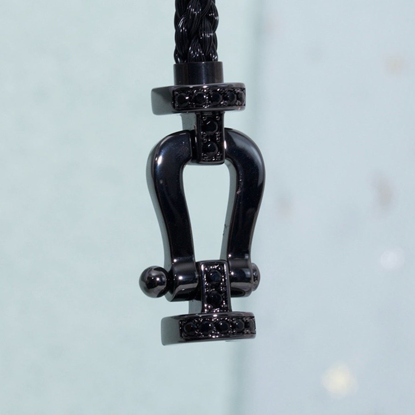 [Vicky]FORCE LARGE SERIES HORSESHOE BLACK SAMURAI BRACELET