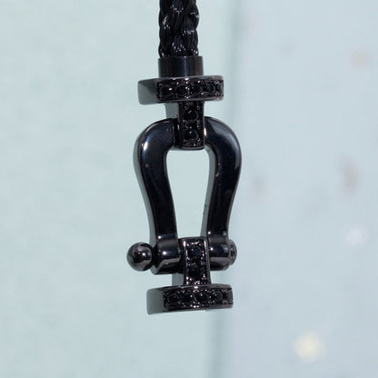 [Vicky]FORCE LARGE SERIES HORSESHOE BLACK SAMURAI BRACELET