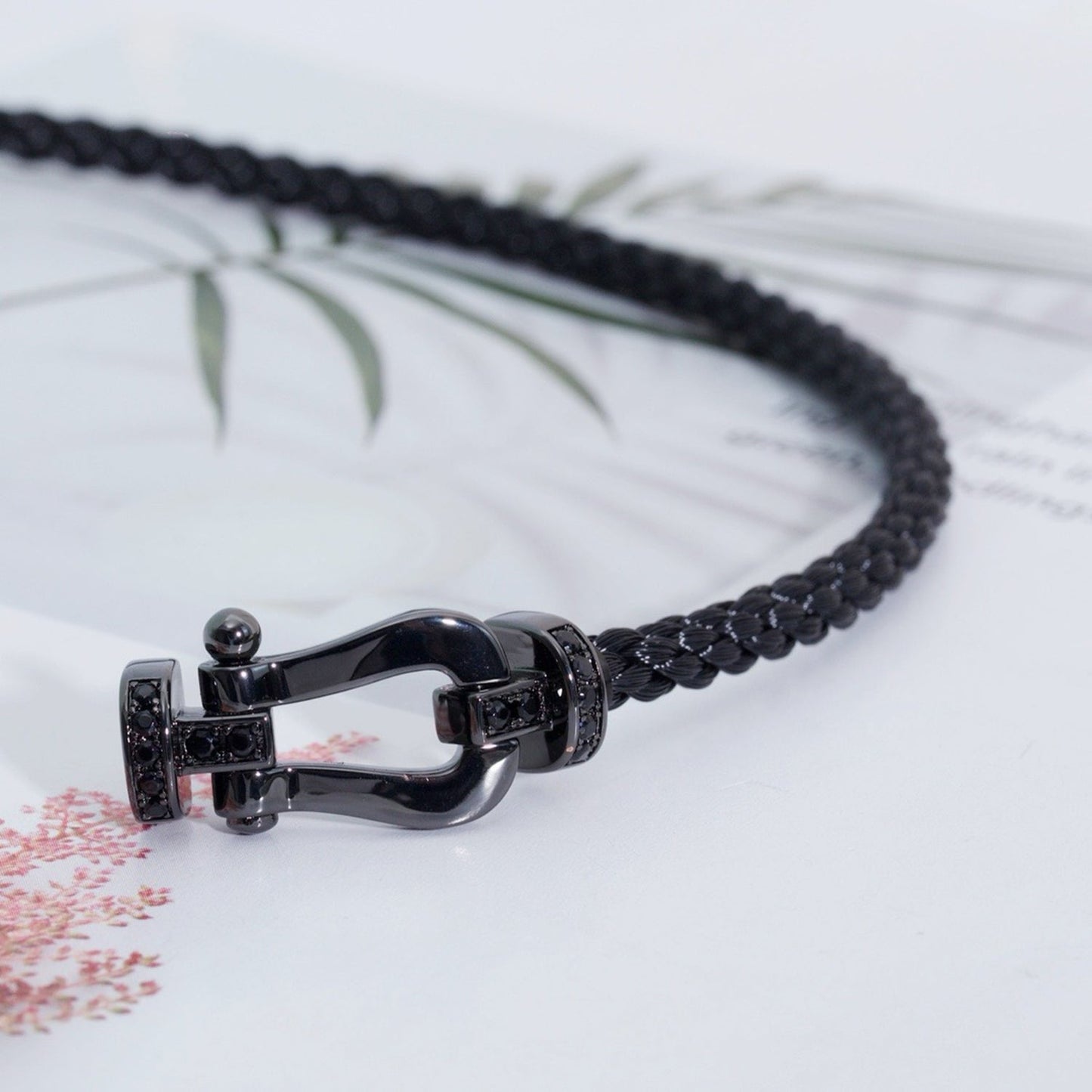 [Vicky]FORCE LARGE SERIES HORSESHOE BLACK SAMURAI BRACELET