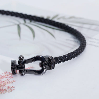 [Vicky]FORCE LARGE SERIES HORSESHOE BLACK SAMURAI BRACELET