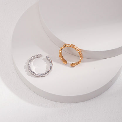 S925 Silver Connected Hearts Open Ring