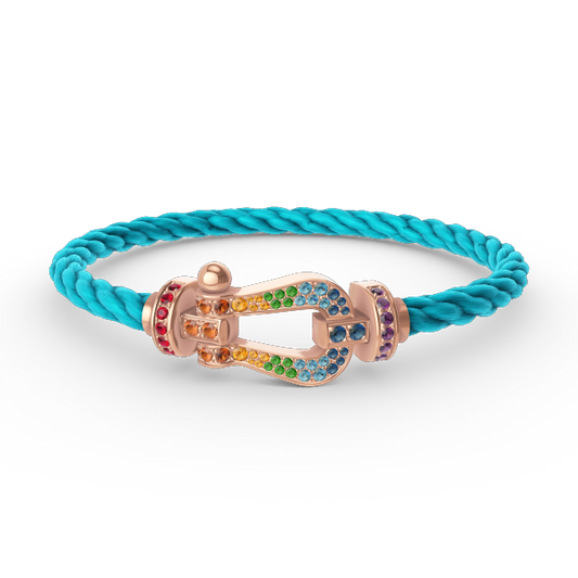 [Vicky]FORCE LARGE HORSESHOE  COLORED DIAMOND BRACELET ROSE GOLD